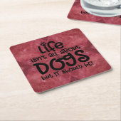 Red Burgund Life über Hunde-Untersetzer Rechteckiger Pappuntersetzer (angewinkelt)