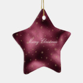 Red Burgundi Gold Glitzer Snowflakes Keramik Ornament (Rechts)