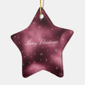 Red Burgundi Gold Glitzer Snowflakes Keramik Ornament (Links)