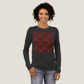 Red Burgundy Abstrakt Tiles Pattern Tri-Blend Shirt (Volle Vorderseite)