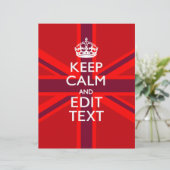 Red Burgundy Behalte Ihre Text Union Jack Flag ber (Stehend Vorderseite)