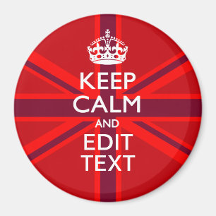 Red Burgundy Behalte Ihre Text Union Jack Flag ber Magnet