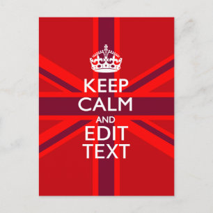 Red Burgundy Behalte Ihre Text Union Jack Flag ber Postkarte