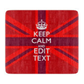 Red Burgundy Behalte Ihre Text Union Jack Flag ber Schneidebrett (Vorderseite)