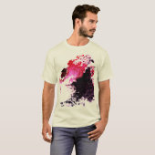 Red Burgundy Black Airbrush Paint Splashes Design T-Shirt (Vorne ganz)