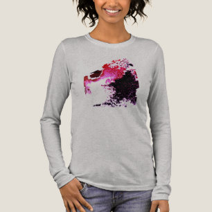 Red Burgundy Black Airbrush Paint Splashes Kleine Tri-Blend Shirt