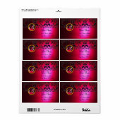 RED BURGUNDY BLACK DAMASK MONOGRAM, RUBY (Vorne)