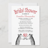 Red Burgundy Brautparty Giraffe Liebe Hochzeit Einladung (Vorderseite)