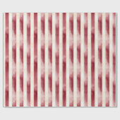 Red Burgundy Cream Stripes Christmas Geschenkpapier (Flach)