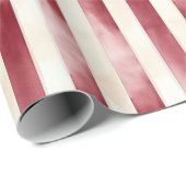 Red Burgundy Cream Stripes Christmas Geschenkpapier (Rolleneckpunkt)