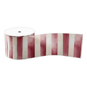 Red Burgundy Cream Stripes Christmas Ripsband (Spule)