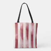 Red Burgundy Cream Stripes Christmas Tasche (Rückseite)