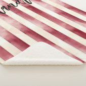 Red Burgundy Cream Stripes Flowers Leaves Sherpadecke (3/4)