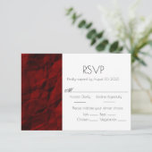 Red Burgundy Elegant Wedding Response RSVP Card Karte (Stehend Vorderseite)