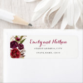 Red Burgundy Floral Fall Rücksendeadresse (Insitu)