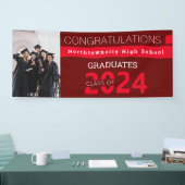 Red Burgundy Foto Abschluss der geschlossen Klasse Banner (Messe)