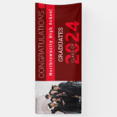 Red Burgundy Foto Abschluss der geschlossen Klasse Banner (Vertikal)