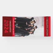 Red Burgundy Foto Abschluss der Graduate Class Banner (Horizontal)