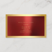 Red Burgundy Gold Gerahmt Metallic Minimal Lux Visitenkarte (Rückseite)