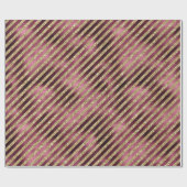 Red Burgundy Gold Glitzer Streifen Geschenkpapier (Flach)