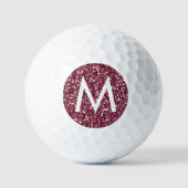 Red Burgundy Maroon Personalisiert Initial Golfball (Vorderseite)