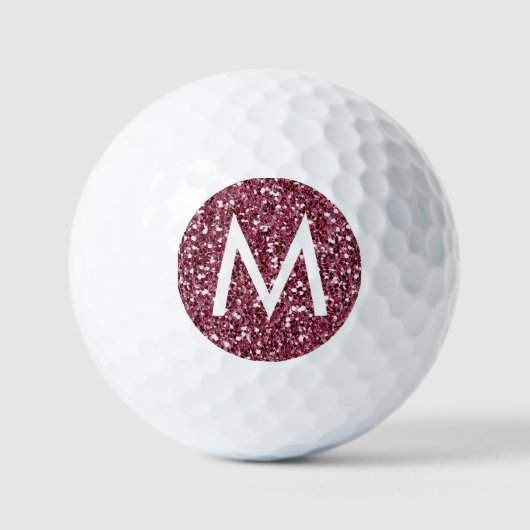 Red Burgundy Maroon Personalisiert Initial Golfball (Vorderseite)