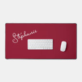 Red Burgundy Minimalistischer Personalisierter Skr Schreibtischunterlage (Tastatur & Maus)