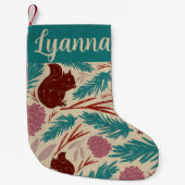 Red Burgundy Pattern Retro Gemütlicher Weihnachtsg Kleiner Weihnachtsstrumpf (Vorderseite)