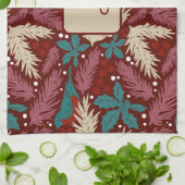 Red Burgundy Retro Cosy Christmas Charm Geschirrtuch (Gefaltet)