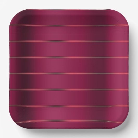 Red Burgundy Ribbon Brautparty Pappteller (Vorderseite)