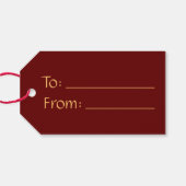 Red Burgundy To/from Elegante Weihnachten Geschenkanhänger (Rückseite Horizontal)