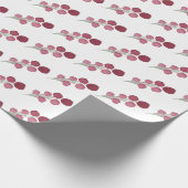 Red Burgundy Watercolor Holly Berry Weihnachten Geschenkpapier (Ecke)