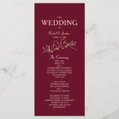 Red Burgundy Wedding Programm (Vorderseite)