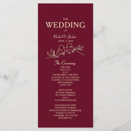 Red Burgundy Wedding Programm