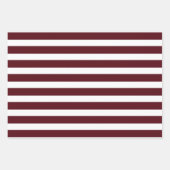 Red Burgundy White Polka Dots Streifen Schneeflock Geschenkpapier Set (Vorderseite 2)