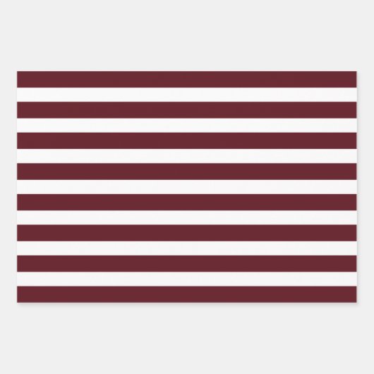 Red Burgundy White Polka Dots Streifen Schneeflock Geschenkpapier Set (Vorderseite 2)