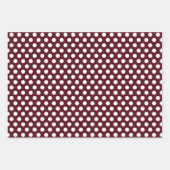 Red Burgundy White Polka Dots Streifen Schneeflock Geschenkpapier Set (Vorderseite)