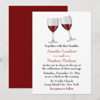 Red Burgundy Wine Glasses Wedding Party
