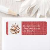 Red Burlap Pinecones Foto - Rücksendeadresse-Label (Insitu)