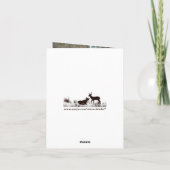 Red Burlap, Schneeflocken, Hirsche FOTO Danke Kart (Rückseite)