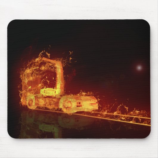 Red Burning Truck in Feuer Flammen Mousepad (Vorne)