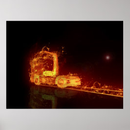 Red Burning Truck in Feuer Flammen Poster