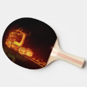 Red Burning Truck in Feuer Flammen Tischtennis Schläger (Seitenansicht)