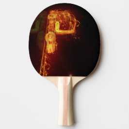 Red Burning Truck in Feuer Flammen Tischtennis Schläger
