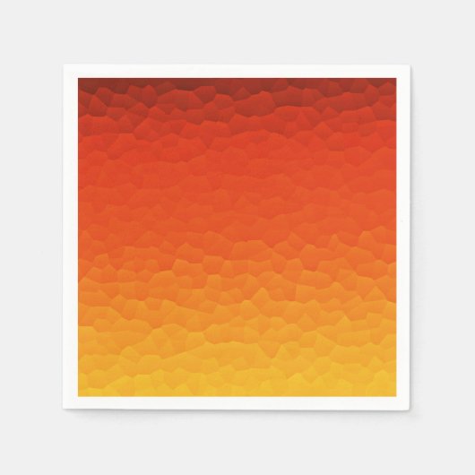 Red Burnt Orange zu Gold Ombre Crackmuster Serviette (Vorderseite)