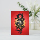 Red Burst Chinese Dragon Postkarte (Stehend Vorderseite)