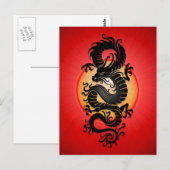 Red Burst Chinese Dragon Postkarte (Vorne/Hinten)