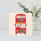 Red Bus Birthday Card Karte (Stehend Vorderseite)