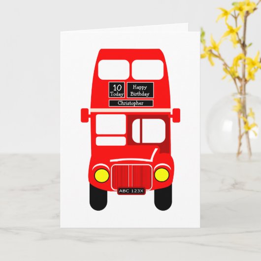 Red Bus Design Geburtstag Karte (Gelbe Blume)