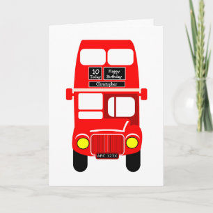 Red Bus Design Geburtstag Karte